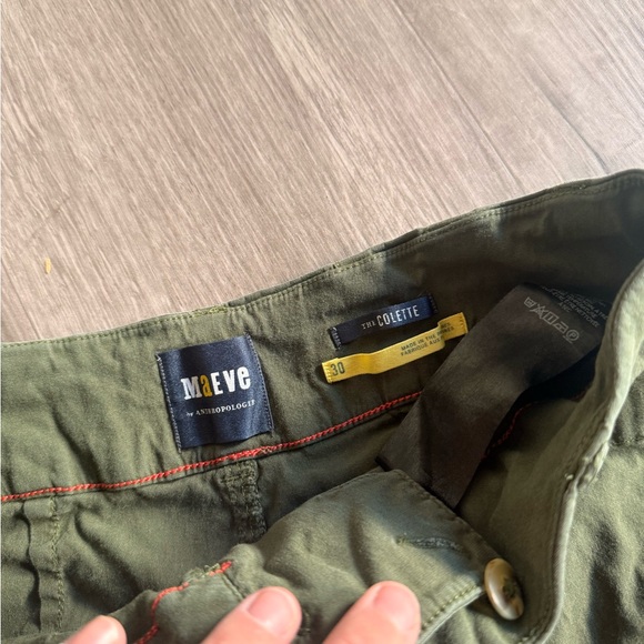 Maeve Olive Green Wide-Leg Cotton Pants - Picture 3 of 3